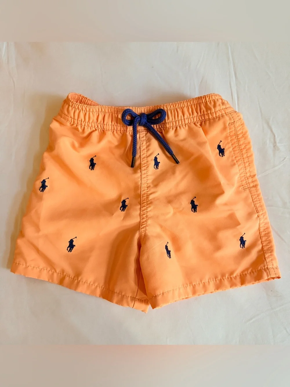 Ralph Lauren Orange Swim Shorts with Navy Polo Embroidery baby 24 months